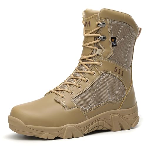 Mens Military Boots Tactical Work Boots Outdoor Hiking Motorcycle Combat Boots For Men Hunting Jungle Hiking Work Boots