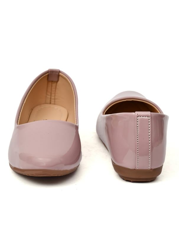 Image of MISS London Women's Bellies | Patent Leather Flats for Casual & Office Wear | Stylish & Comfortable | TPC Sole