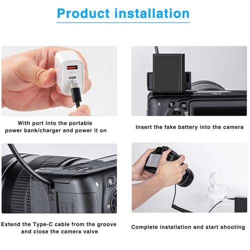 TAVT EN-EL15 EN-EL15C Dummy Akku für Nikon Z5, Z5II, Z6, Z6 II, Z6 III, Z7, Z7 II, Z8, 1 V1, D500 D600 D610 D750 D780 D800 D810 D850 D7000 D7100 D7200 D7500 (geeignet für 9V / 12V AC-Adapter)