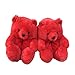 DFDHB Pantuflas con Osito De Peluche para，De Piel SintéTica De Animales Lindos, Suaves Y Suaves Y CáLidas，Unisex 18cm Rojo