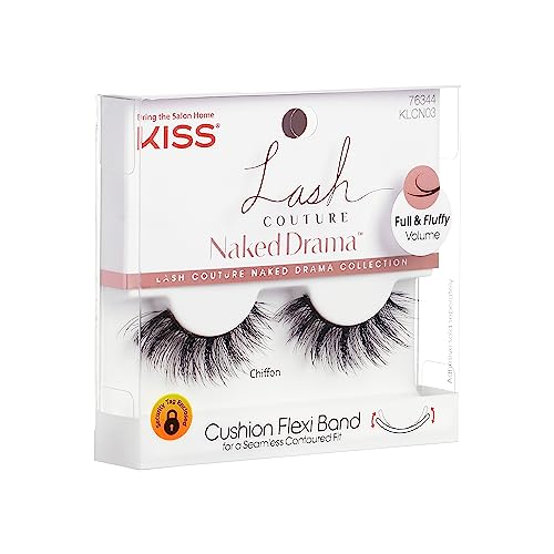 KISS Lash Couture Naked Drama False Eyelashes, 14 mm, Easy to Apply, Reusable, No Damage To Natural Lashes, Cruelty Free, 1 Pair Fake Lashes - Style ‘Chiffon’ - Image 4