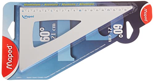 Maped M120621 - Zeichendreieck Aluminium, 21 cm, für 60 Winkel, aluminium