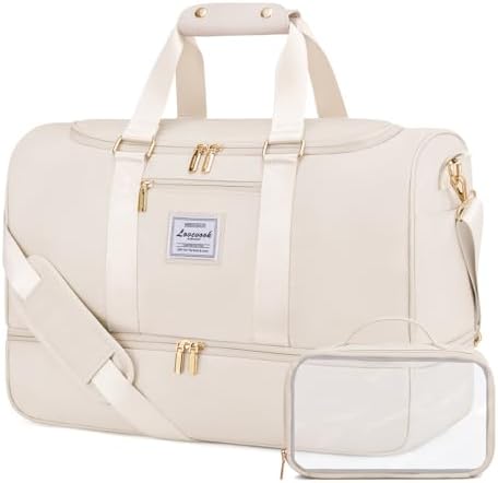 LOVEVOOK Sporttasche Reisetasche Groß, 50L Weekender Travel Duffle Bag mit Kulturtasche, Schuhfach & Nassfach, Wasserdicht Gym Bag Tennistasche, Handgepäck Tasche für Sport Reisen