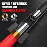 GarveeLife 7FT Olympic Barbell, Weight Bar For Weightlifting and Powerlifting, 45lb Olympic Bar with Needle Bearings & Brass Bushings, 1500LBS Strength Training Bar Fit 2" Standard Weights, Red Black - Image 3