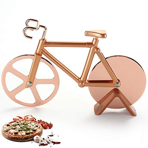 Pizza Cutter Wheel, Quality Stainless Steel Pizza Slicer, Bicycle Pizza Cutter, Bicycle Pizza Slicer Cutter Wheel With a Kickstand, Funny Pizza Cutter For Gift, Easy to Clean.