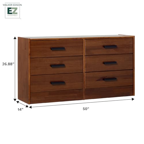 Walker Edison Easy Assembly™ Solid Wood 6-Drawer Dresser with Handles Walnut by Walker Edison - Image 3
