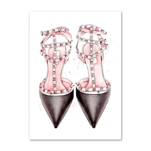 Stampa Su Tela Moda Chic Parigi Tema Tela Arte Murale Profumo Unghie Libro Trucco Motivi Per Soggiorno E Salone Arredamento Regalo, 15X20 Cm Senza Cornice