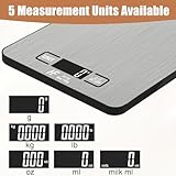 HomeFashion Large 23x17cm 10kg 1g Digital Kitchen Scales Food Scale Stainless Steel Surface With Backlit LCD Display Multifunction for Home Office Use - Image 5