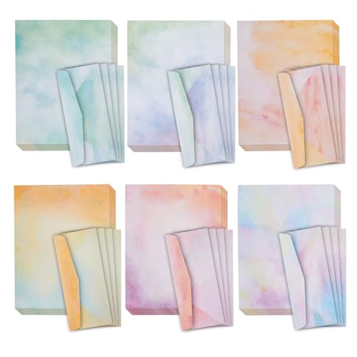 Paper Junkie Watercolor Stationery Paper & Envelopes Set -