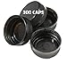 [300 PACK] 38MM Black Tamper Evident Ratchet Caps/Lids for Empty Foggy Plastic Juice Bottles by EcoQuality