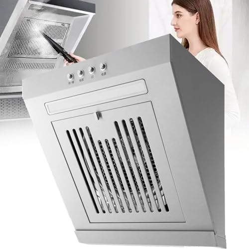 Campanas extra-ctoras cocina, campana extra-ctora pequeña acero inoxidable, campana extra-ctora de succión lateral de 230 W con LED, 17 m³/min, LED, ventilador extra-ctor pared,400mm