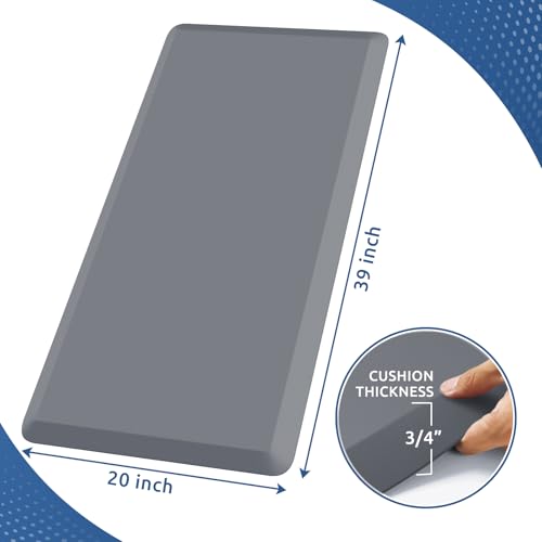 Image of 0.8 inch Thick Kitchen Mat Cushioned Anti Fatigue Rug Comfort Floor Mats | Water-Resistant, Non-Slip, Easy to Clean Comfort Floor Mat for Kitchen, Sink & Office, Multiple Colors & Sizes, 39 inch x 20 inch