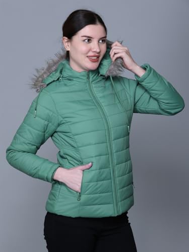 Image of RARE TIMES Women's Stylish Solid Full Sleeves Jacket | Winter Wear Quilted Jacket for Travelling | Regulaer Fit Puffer Jacket For Women