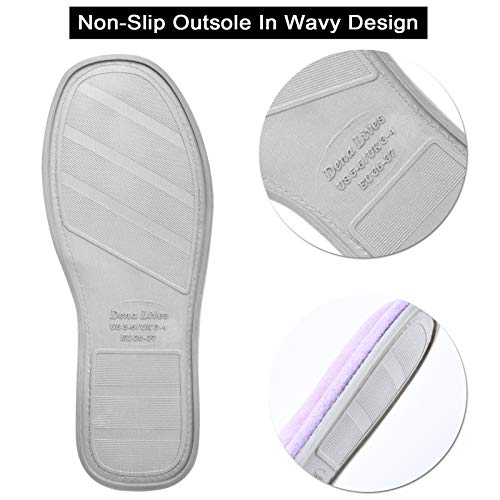 Image of DL Open Toe Slippers for women Indoor, Cozy Memory Foam Womens House Slippers Summer Slip On, Comfy Soft Flannel Womens Bedroom Slippers Slide Breathable Size 5-6 7-8 9-10