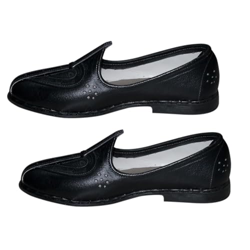 EAGLE FAN Men's Ethnic Embroidery Juttis and Mojaris for Wedding|Party|Occasions|Fashion|Outdoor|Indoor|Lightweight|Shoes with TPR Sole SGSA-Black -75