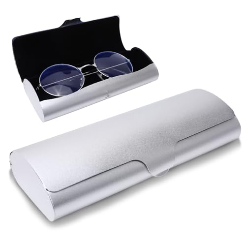 Hifot étui lunettes aluminium, métal étui rigide lunettes lecture noir pour femme homme