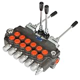findmall 6 Spool 21GPM 3625PSI Hydraulic Directional Control Valve, SAE Ports Double Acting Valve for Small Tractors, Tractors, Loaders, Log Splitter