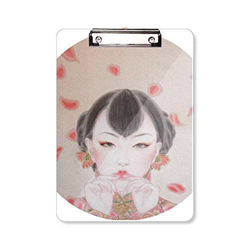 Dossier écriture A4 avec peinture beauté traditionnelle et plaque rouge chinois rigide