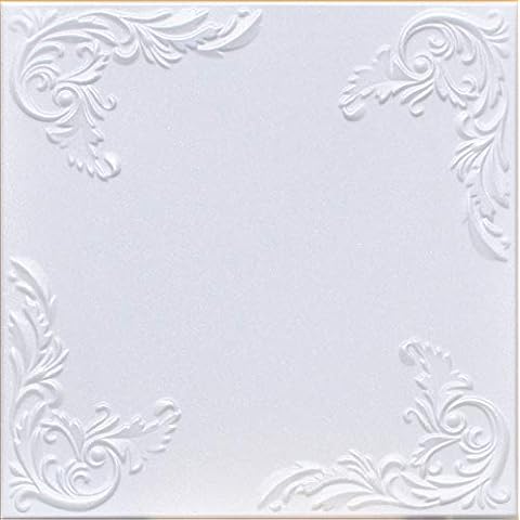 50pc of Marseille White (20"x20" Foam) Ceiling Tiles - Covers About 135sqft Cover