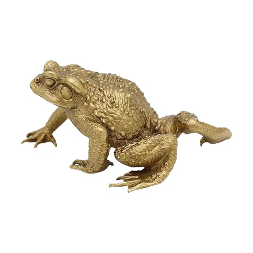 LFWATAXY 1個 真鍮製カエル ミニチュア 置物 カエル アミュレット ミニ ゴールド カエル 置物 動物 真鍮 装飾 オーナメント フォーチュン 置物 マイクロランドスケープ リビングルーム 寝室 棚装飾