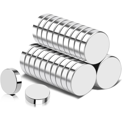Image of TRYMAG 12x3mm 30Pcs Rare Earth Small Round Fridge Magnets for Whiteboard, Mini Neodymium Locker Magnets for Crafts, Whiteboard, Scientific Models, School