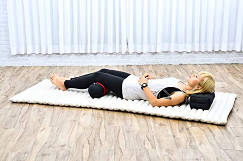 Image of Leewadee Small Yoga Bolster - Shape-Retaining Cervical Neck Roll, Tube Pillow for Comfortable Reading, Kapok Filling, 22 x 6 x 6 inches