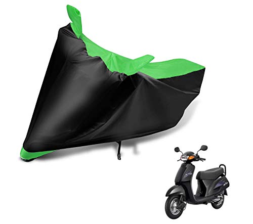 Image of Auto Hub Scooty Cover Compatible with Activa with Mirror Pocket, Dustproof, Heat Resistant, Triple Stitched, Activa Scooty Cover- Black, Green