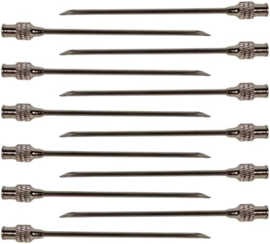 Reusable Premium Round Hub Needles – Box of 12 – Multiple Sizes Available – Stainless Steel Cannula with Chrome-Plated Brass Hub – Compatible with Luer Lock & Luer Slip Syringes – Veterinary Use (12Gx3")