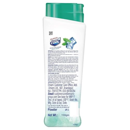 Image of Dermicool Menthol Regular Prickly Heat Powder - 150g (Pack of 2) | Dettol Cool Soap 125g Free | Cooling relief from prickly heat, burning & itching of skin