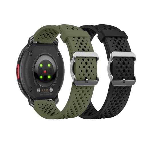 El Mejor Listado de polar vantage favoritos de las personas. 47 22mm Correas compatible con Polar Vantage M2/M, 2 Piezas Deportiva Pulseras Silicona Extensible Reloj Hombres Mujeres Banda compatible con Polar Vantage M2/M (Verde Negro)