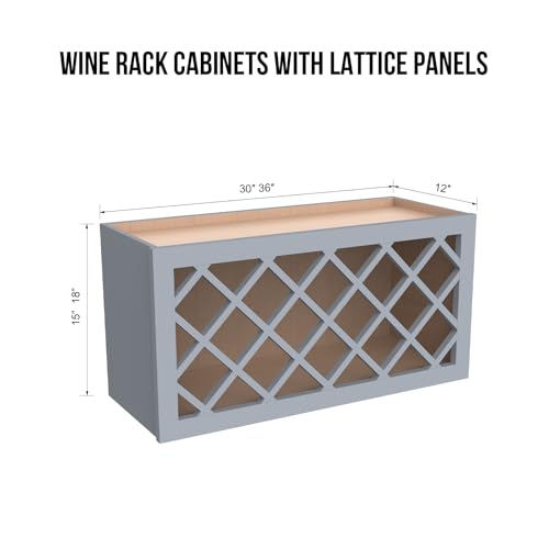 Soporte de Madera Maciza para Botellas con Paneles de Rejilla 30"W miniatura 3