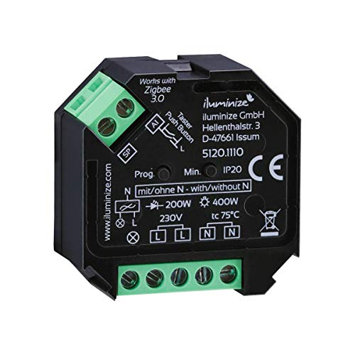 Ohne N-Leiter: iluminize Zigbee 3.0 Dimm-Aktor 1x230V, max. 200/400W, dimmen per Phasen-ab-schnitt Cover