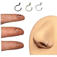 Algopix Similar Product 15 - Set of Tiny Fake Nose Rings No Piercing