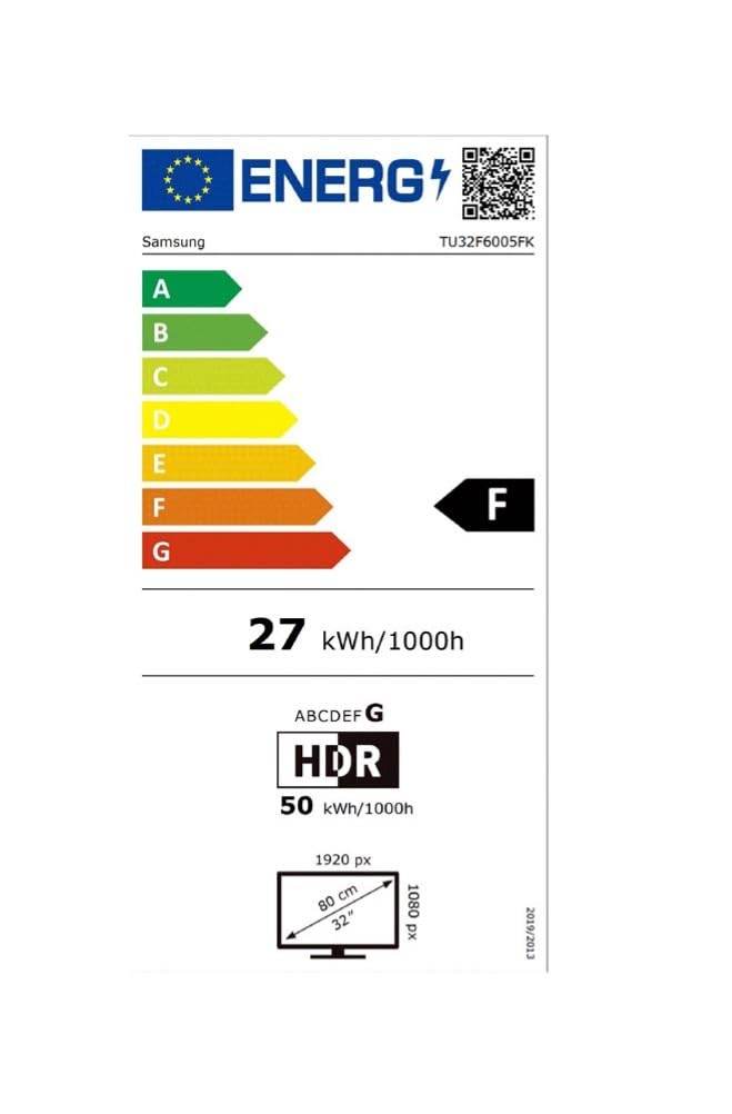 Samsung TV 32 Pulgadas Full HD F6005 4K Smart TV, Más Contraste con HDR, Sonido con OTS Lite, más de 500 Canales TV Plus y Tus Datos protegidos Knox Security