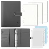 BIROYAL A5 Ringbuch, Ringbuch A5 Nachfüllbar, Leder Notizbuch Binder Mit 135 Blätter Nachfüllpapier Und Bindertaschen, Notebook a5 Für Schulnotizen Reisetagebücher und Organizer