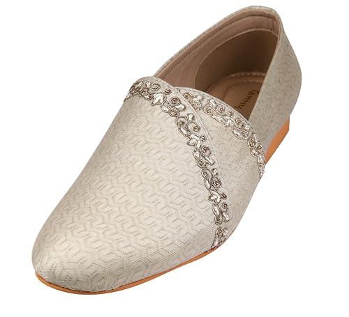 Tanny Shoes Men’s Mouse symettrical Jaquard material/2 slit design/hand embroidery with dhaga work Slip-on Juttis and Mojaris for Bridal Party Casual Ethnic Shoe, Cocktail, |Occasions|Fashion|Lightweight|TPR Sole Tanny Shoes Men’s Mouse symettrical Jaquard material/2 slit design/hand embroidery with dhaga work Slip-on Juttis and Mojaris for Bridal Party Casual Ethnic Shoe, Cocktail, |Occasions|Fashion|Lightweight|TPR Sole
