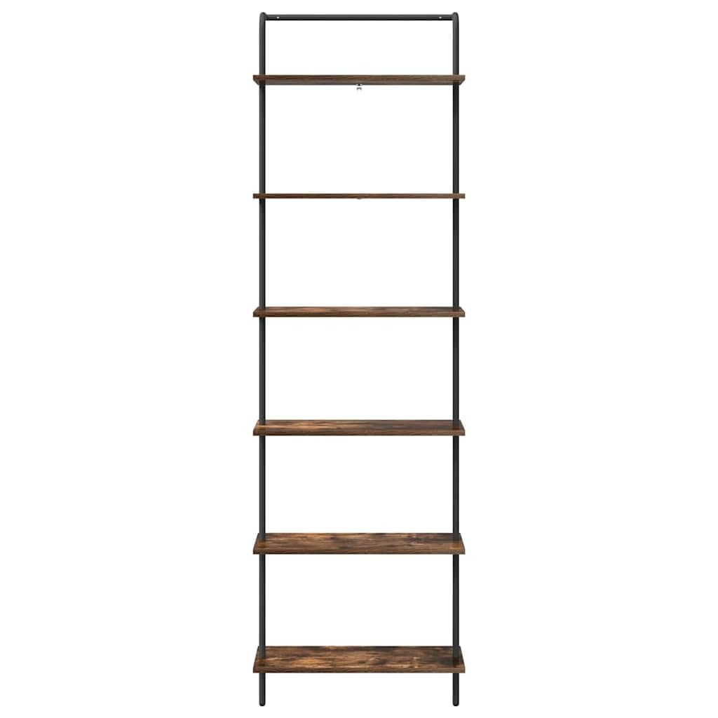 Libreria in rovere affumicato, 60 x 24 x 203 cm, con 6 ripiani, molto spazio per soggiorno, ufficio, cameretta dei bambini, corridoio, elegante mobile divisorio