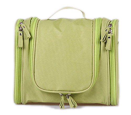 Big Dragonfly Waterproof Multifunctional Cosmetic Bag Travel Kit Organizer Bathing Items Storage with Hanging Large Capacity Double Sides Open for Women and Men Green