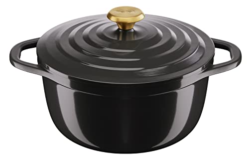 Tefal Cocotte Air Kochtopf, 24 cm, Aluguss, 4,7 l Fassungsvermögen, Keramikbeschichtung, zarte Ergebnisse, backofenfest und konventionell geeignet, auch Induktion, spülmaschinenfest