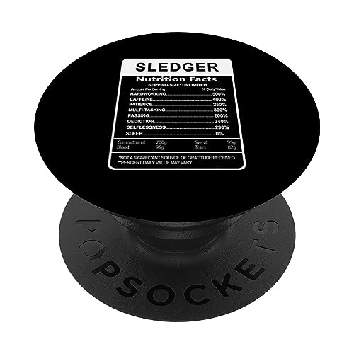 Sledger Nutrition Facts Sarcastic PopSockets Swappable PopGrip, Black