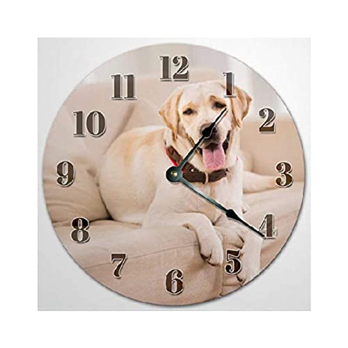 Reloj de pared analógico redondo 12 pulgadas madera miniatura 1