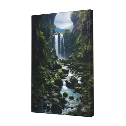 Toile cascade haute définition imprimée sur châssis robuste pour salon