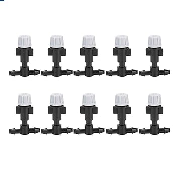 Rarehaunt Micro Drip Irrigation Spray Tips Misting Drippers Atomizing Sprinkler with Tee Joints Watering Plant Cooling System Irrigation. (10)