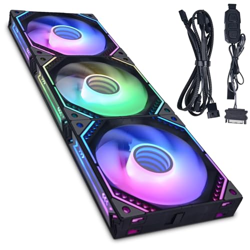 DS 120 Wireless Assembled Case Fans, 120MM LED Fans compatible with ASUS AURA