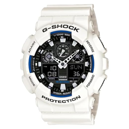 Casio G-Shock, Reloj Analógico Digital 20 BAR Blanco Hombre, Blanco (White), Talla Única