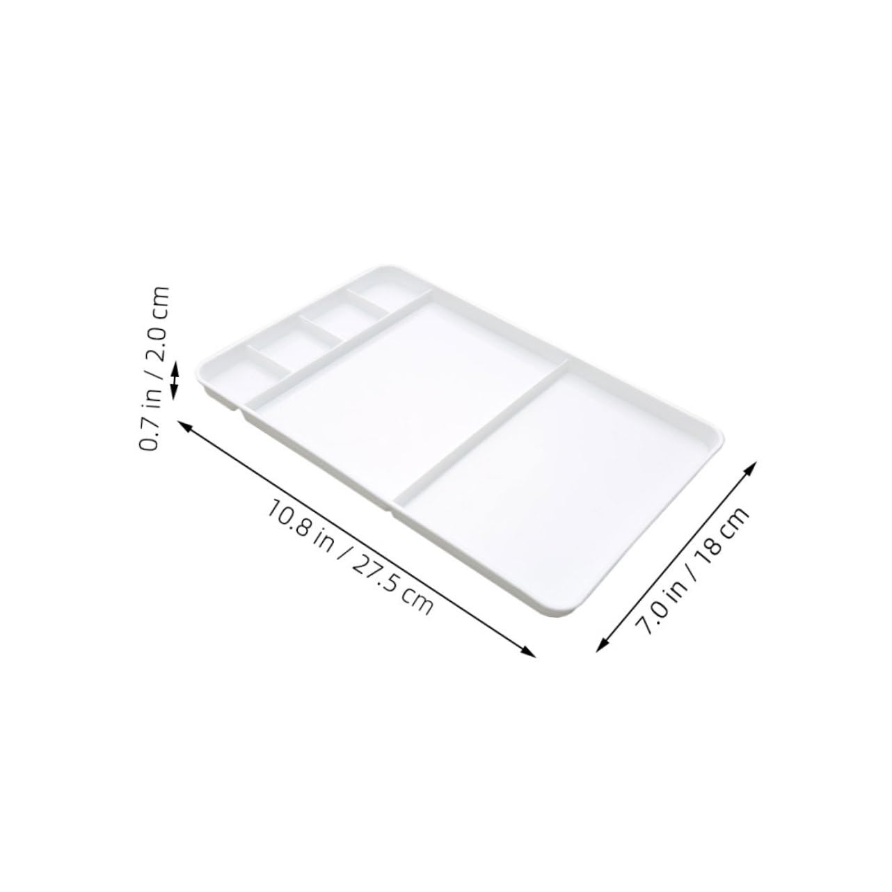 Palette de Peinture Carrée à Compartiments en PP Blanc