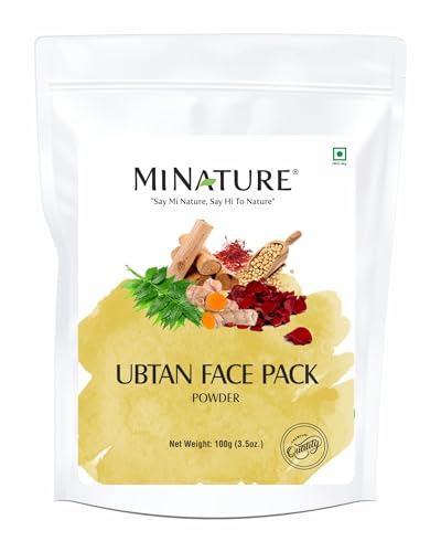 Ubtan Powder by mi nature|Turmeric, Barley, Chickpeas, Neem, Sandalwood, Mograflower, Saffron & Rose Petal |Traditional DIY Pack| From India |100g (4oz)