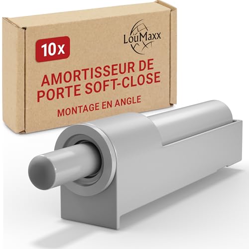 LouMaxx Amortisseur de Porte 10 Pièces - amortisseur porte placard pour meubles de cuisine/armoires - Montage pour amortisseurs de porte Softclose