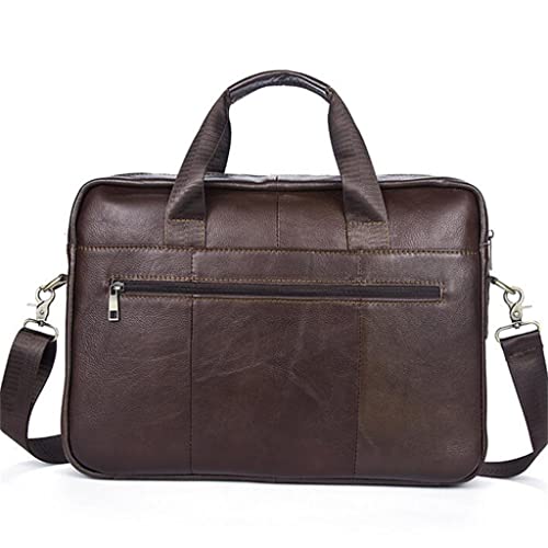 JSEIAJB Men's Bag Business Men Business Briefcase Solid Color Cowhide Handbag3