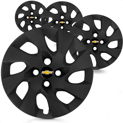 Kit 4 Calotas Onix E Prisma 2014 15 16 Aro 15 Preto Fosco Cubo Padrao Grid Emblema Gm Preto Dourado